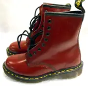 Dr. Martens - Genuine - MADE IN ENGLAND Boots 8 Eye Cherry 5 us Docs Vintage NEW