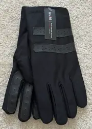 Tru Fit Mens Black Driving Gloves Knit Insulated Fleece Lined Dark Academia OS