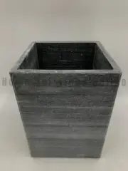 Pottery Barn Handcrafted Marble Trash Can Black 11"H #X750