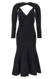ROLAND MOURET Stretch Knit Midi Dress