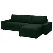 KIVIK 3-seat sofa with chaise longue, Tallmyra dark green