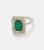 [Suzanne Kalan] Suzanne Kalan 18kt gold ring with emerald and diamonds O gold