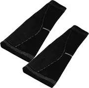Kisangel 2pcs Knitted Calf Covers Leg Sleeves for Men Basketball Shin Guard Leg Warmers for Men Compression Socks Men Football Leg Sleeves Calf Long Socks Elastic Sports Socks Nylon Black