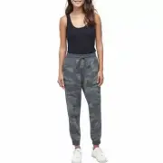 NWT Splendid Women's Pants 100% Rayon Knit Jogger in Olive Camo Print Medium