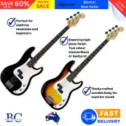 Karrera Electric Bass Guitar Electronic Basses With Strap Bag Black or Sunburst