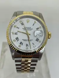 在飛比找Yahoo!奇摩拍賣優惠-國際精品當舖 ROLEX 勞力士 蠔式半金 手錶 #原廠白色