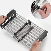 Viviendo Expandable in Sink Kitchen Dish Drying Rack, Black