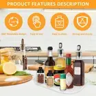 Lazy Susan Turntable Organizer for Refrigerator Clear Rectangular Rotating Shygv