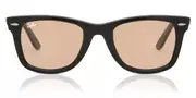 Ray-Ban RB2140F Wayfarer Asian Fit 601/4B Men's Sunglasses Black Size 52