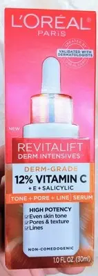 New L’Oréal Paris Revitalift 12% Vitamin C+E +Salicylic Face Serum 1 oz