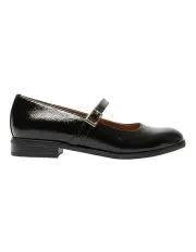 [Easy Steps] Gabriel Flat Shoes in Black Crinkle Patent Leather