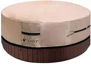 UCEDER Round Waterproof Hot Tub Cover - Outdoor Spa Cap (85''x20'' Fit 83''x20'') 600D Heavy Duty Polyester Protector (Brown)