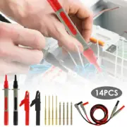 14Pcs Electrical Multimeter Test Lead Kit Probe Alligator Clips Set 1000V tyXHN