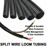 Heavy Duty Split Loom Conduit Convoluted Tubing Wire Cover Hose Cable Protector