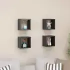 4-Piece Cube Floating Shelves Set DIY Wall Mount Display Shelving Shelf Grey