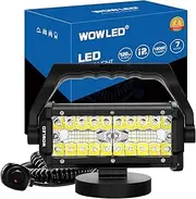 WFPOWER Portable LED Work Light with Magnetic Base, 120W Super Bright Waterproof Flood & Spot Lights Job Site Lighting Fog Lights for SUV Boat Bar Truck Outdoor Camping Car Repairing Emergency Lights