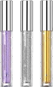 Glitter Mascara Clear Mascara Volumising & Lengthening Mascara - Shimmering Diamond Finish, Gentle, Hypoallergenics Waterproof Mascara, Zero Clumps Longlasting Smudgeproof Eye Make-Up for Women (3Pcs)