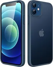 JETech Matte Case for iPhone 12/12 Pro 6.1-Inch, Shockproof Military Grade Drop Protection, Frosted Translucent Back Phone Cover, Anti-Fingerprint (Storm Blue)