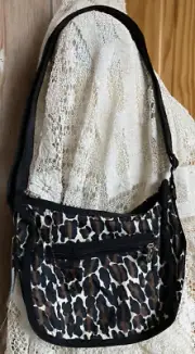 HTF Vtg NEW Samsonite Leopard Print Bag RIP STOP Adjustable X-BODY Shoulder NOS