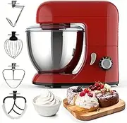 Stand Mixer with 4.5 Qt Stainless Steel Bowl, Tilt Head Design, 6-Speed Adjustable, 4 Attachments