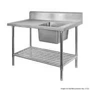Modular Systems Single Right Sink Bench With Pot Undershelf SSB7-1200R/A - SSB7-1200R/A