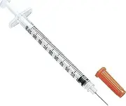 100 units ,1ml Syringe with 31G x 6mm Needle - Orange (31G-6mm-100Pack) - Industrial Science Lab Experiments Injection Syringe Accessories