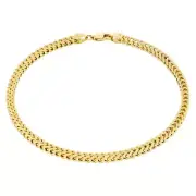 10k Yellow Gold 3mm Franco Box Square Wheat Foxtail Bracelet Chain Mens 8.5"