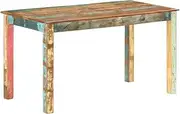 vidaXL Dining Table Home Kitchen Dining Room Wooden Café Restaurant Wooden Accent End Side Dinner Table Furniture Solid Reclaimed Wood