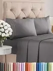 Queen 4-Piece Bed Sheet Set – Soft Cooling Deep Pocket Hotel Bedding – Dark Grey