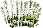 Pinenjoy 8Pcs Miniature Panda and Bamboo Figurines Mini Panda Figures Resin Cake Toppers for DIY Fairy Garden Dollhouse Bonsai Craft Moss Landscape Birthday Party Decors