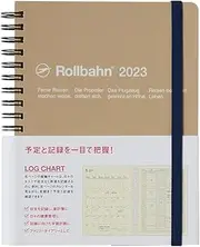 Rollbahn Spiral-Bound Diary Log Chart L Greige