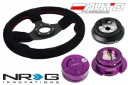 NRG 320mm Race BK Suede Steering Wheel Red St 100H Hub Gen2.5 PP Release Lock PP (for: Subaru)