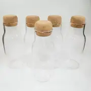 x5 Modern Farmhouse Spice Apothecary Storage Glass Cork Jars Bottles Large 20 oz