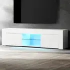 Artiss TV Cabinet Entertainment Unit Stand RGB LED Gloss Furniture 130cm White
