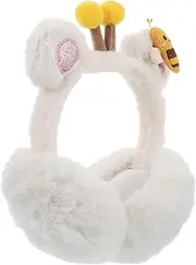 [Gogogmee] Thick Plush Material Kids Ear Muff Adult Warm Cartoon Bee Design Headband