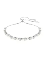 [Swarovski] Matrix Bracelet Crystal Pearl Round Cut Rhodium Plated in White