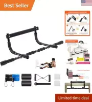 Pull Up Bar for Doorway | Steel Max Limit 440 lbs Upper Body Fitness Workout Bar