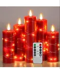 Flameless Candles 5-Pack Fairy String Lights LED Candles360 Degree Viewing An...