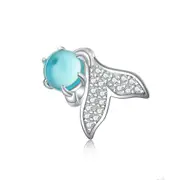 Mermaid Tail Charm Fit Silver plating Bracelet & Bangle Blue Tear Charms DIY Jewelry Girl Gifts