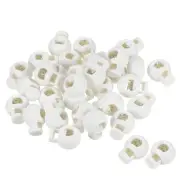 Cord Locks, 30 Pack Ball Spring Toggle Stopper, White