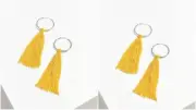 Urban Outfitters Women's Cordelia Fabric Tassel Hoop Earrings NWT 45.00 yellow