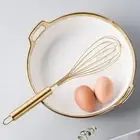 Home Golden Milk Frother Stainless Steel Manual Egg Beater Whisk Blender Mixer