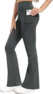 [Shgiloo] Women's High Waist Flare Yoga Leggings with Pockets Buttery Soft Bootcut Yoga Pants with Tummy Control Workout Pants