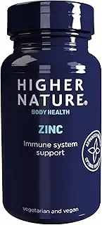 Higher Nature - Zinc - Immune System, Cognitive Function & Fertility Support - Gluten Free - Vegetarian & Vegan - 90 Tablets