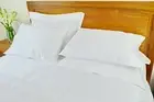 King Single Bed Sheet Set 500TC/10cm2 Pure Cotton Fitted Flat Pc White/Cream