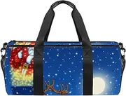 Santa Claus on The Roof with Gifts Designed Travel Duffel Bag Luggage Tote Bag Gym Sports Bag for Man Women