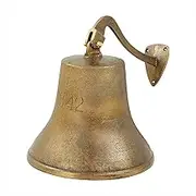 1842 - Shipwrecked Rustic Heavy Duty Brass Old Age Solid Antique Ships & Boat Decorative Functional Bells | Antique Brass Bells | Metal (11 Inches)