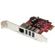 StarTech 3 Port PCI Express USB 3.0 Card + Gigabit Ethernet