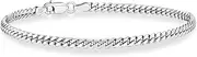 [Miabella] Italian 925 Sterling Silver Thick 3.5mm, 5mm, 7mm Curb Cuban Link Chain Bracelet, Solid Heavy Sterling Silver Bracelet for Men Made in Italy