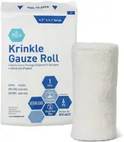 Medpride Sterile Krinkle Gauze 12 Rolls - Cotton Wound Dressing Sterile Wraps